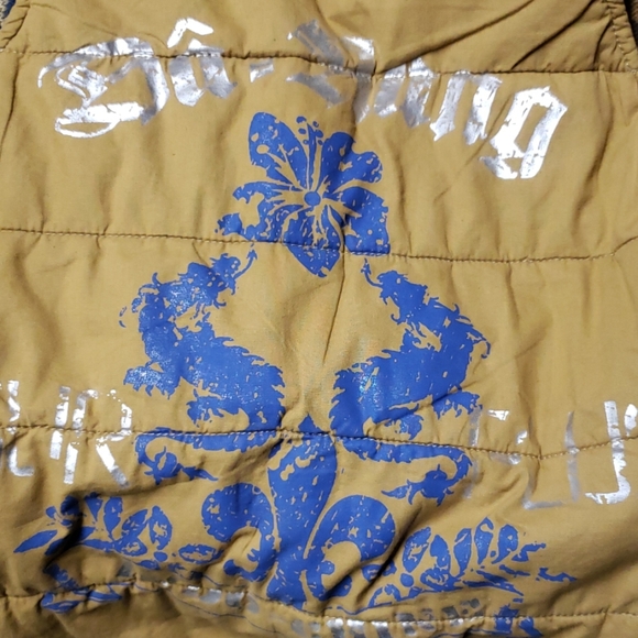 Da Nang• xs knit wool blend vest toggle closure hood plaid tribal - Picture 11 of 11